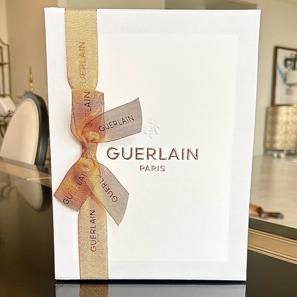 Guerlain Paris Holiday White Box with Gold Ribbon